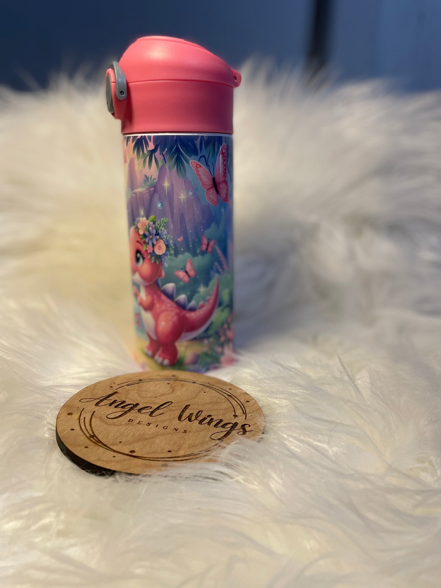 Customizable- 12 oz Purple and Pink Dino’s Tumbler