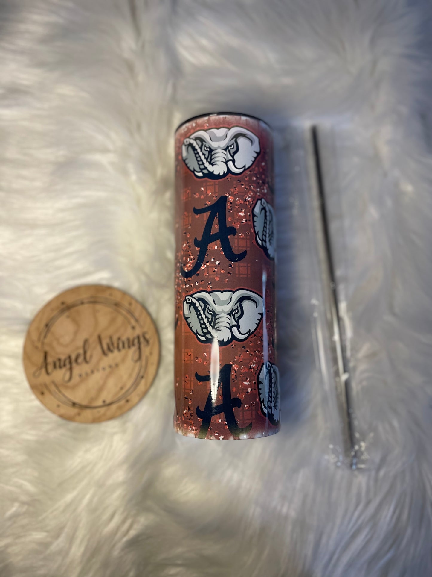 Customizable-20 oz glitter Elephant Tumbler