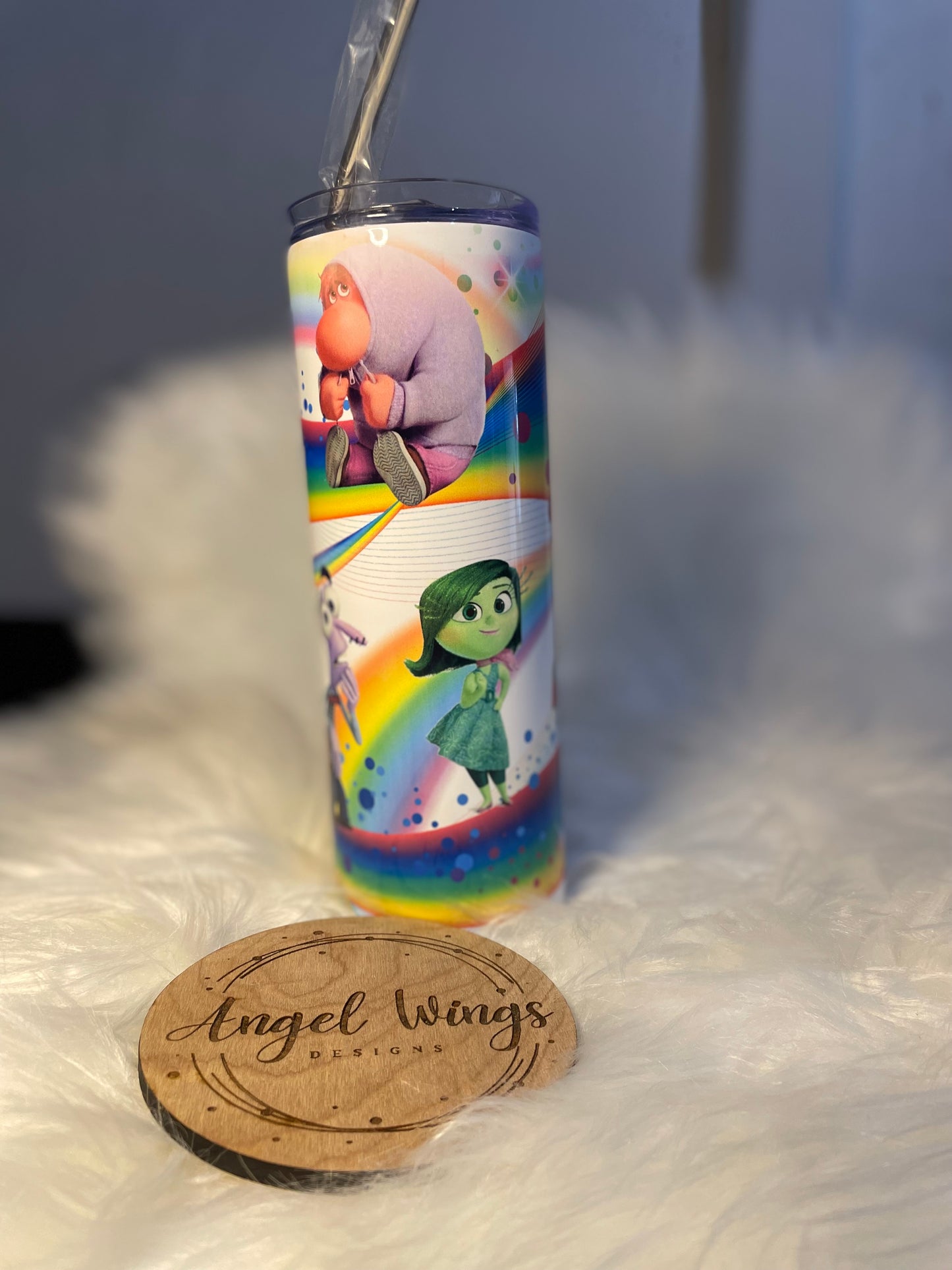 20 oz Emotion  characters rainbow Tumbler