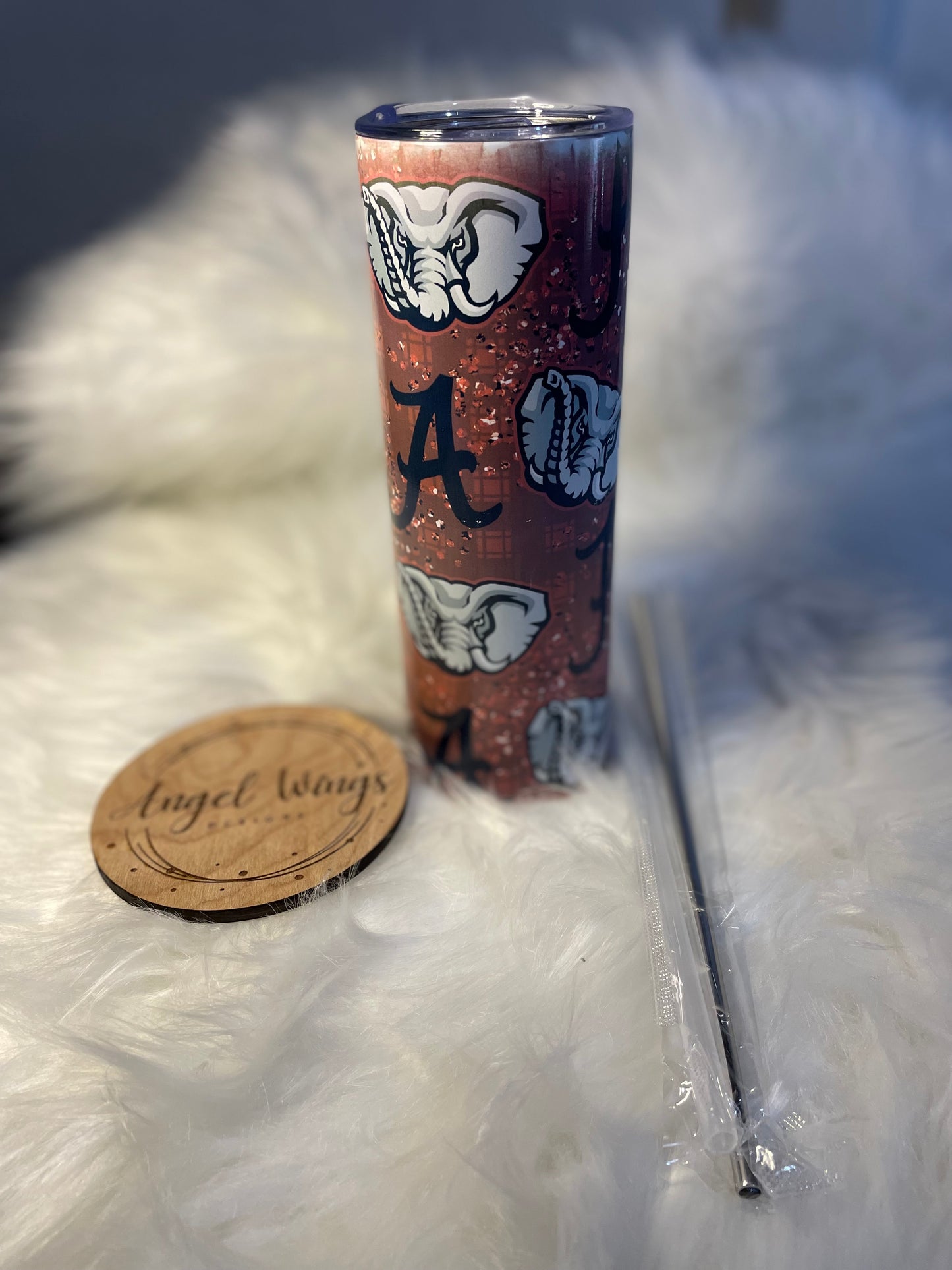 Customizable-20 oz glitter Elephant Tumbler