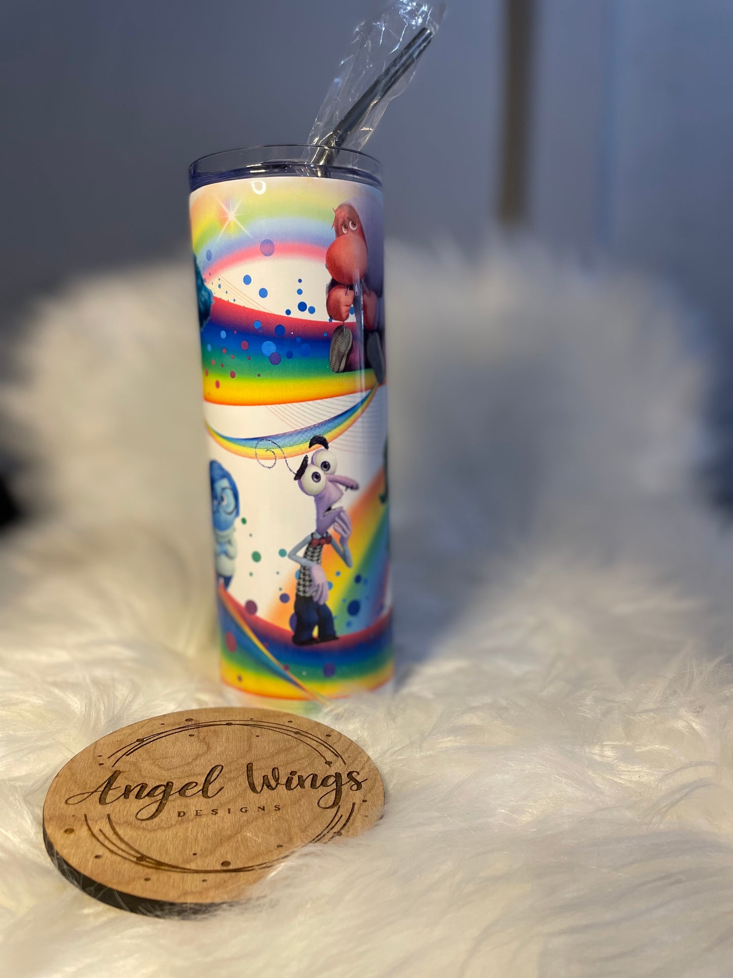 20 oz Emotion  characters rainbow Tumbler