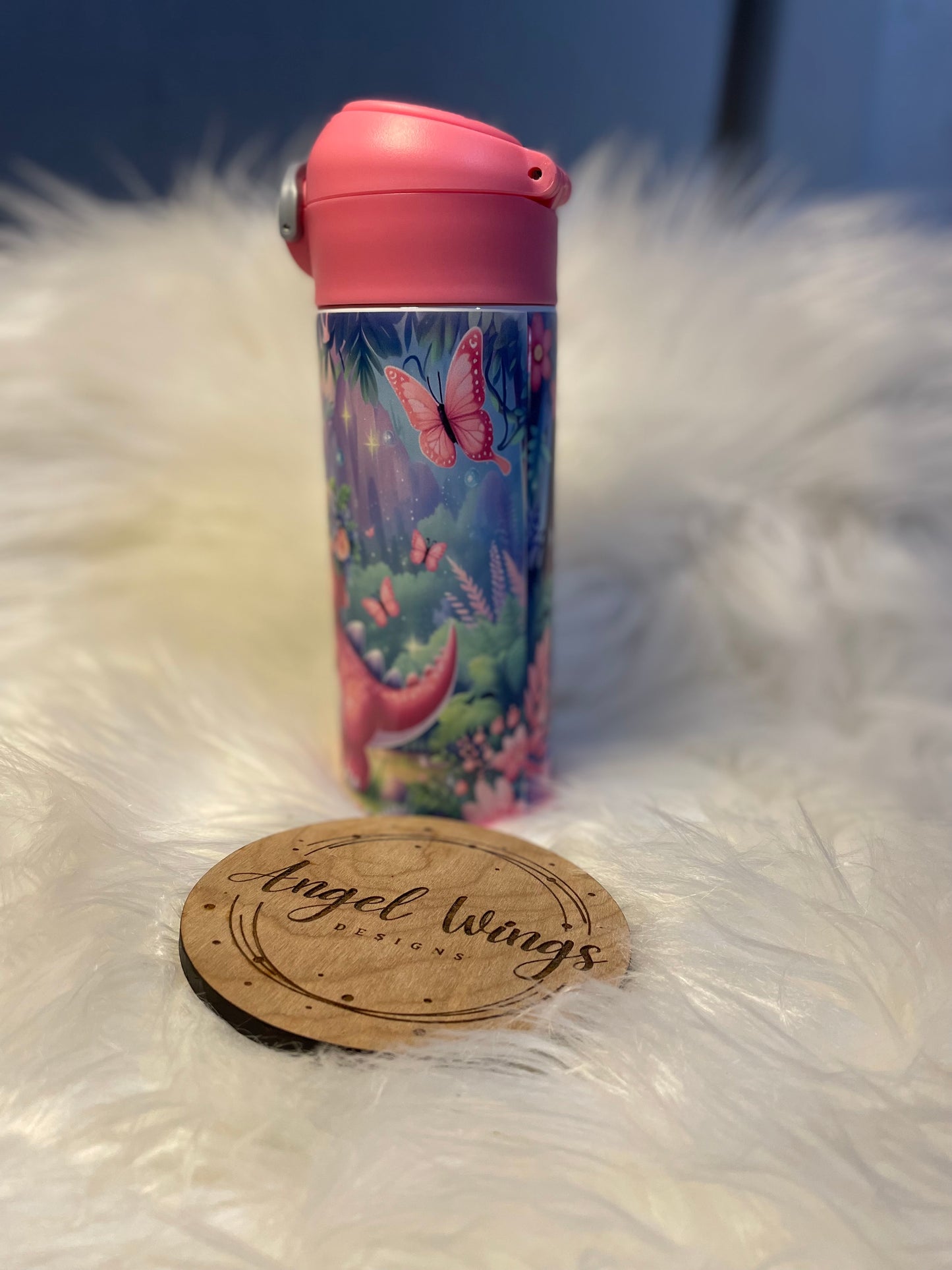 Customizable- 12 oz Purple and Pink Dino’s Tumbler