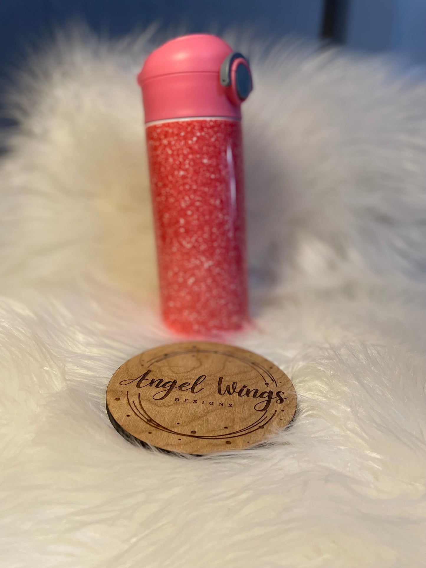 Customizable- 12 oz Pink Glitter tumbler