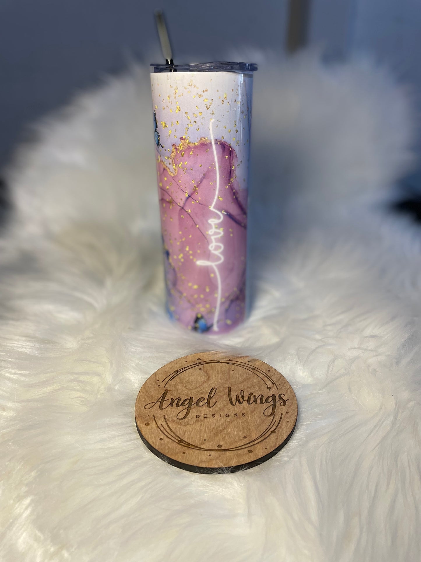 Customizable- 20 oz Faith Hope Love butterfly tumbler