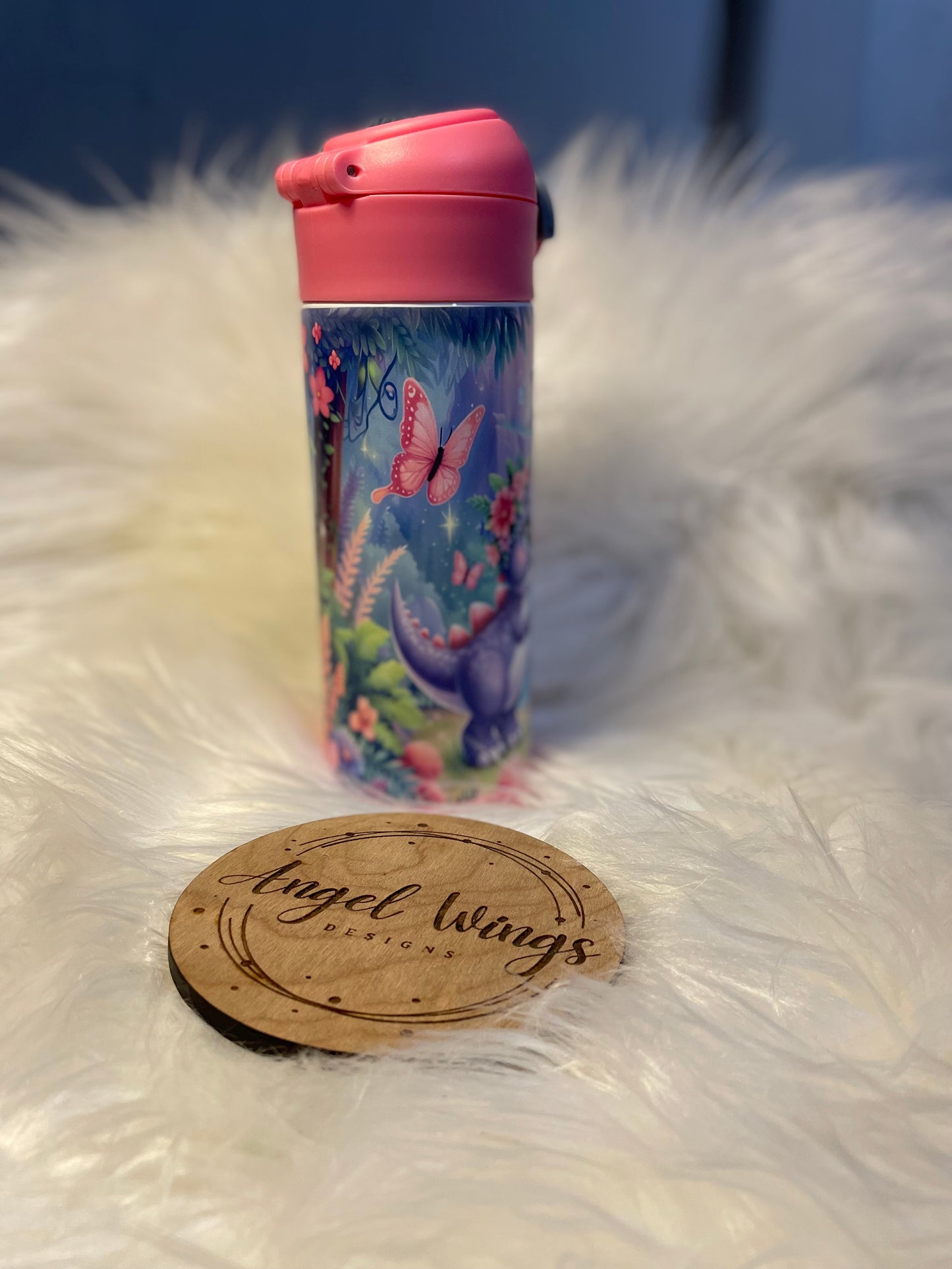 Customizable- 12 oz Purple and Pink Dino’s Tumbler