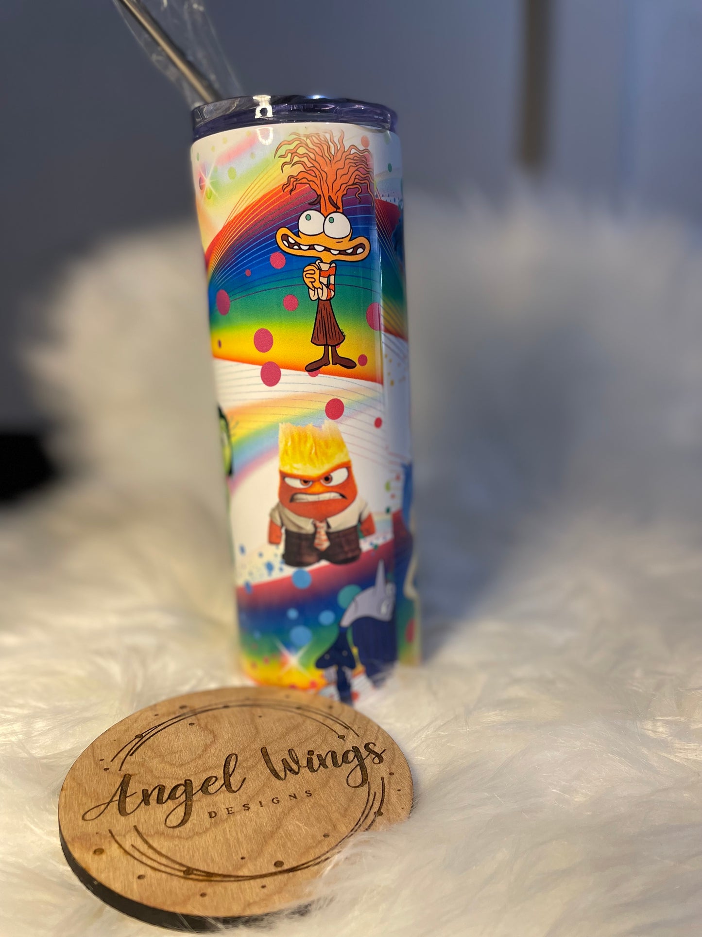 20 oz Emotion  characters rainbow Tumbler