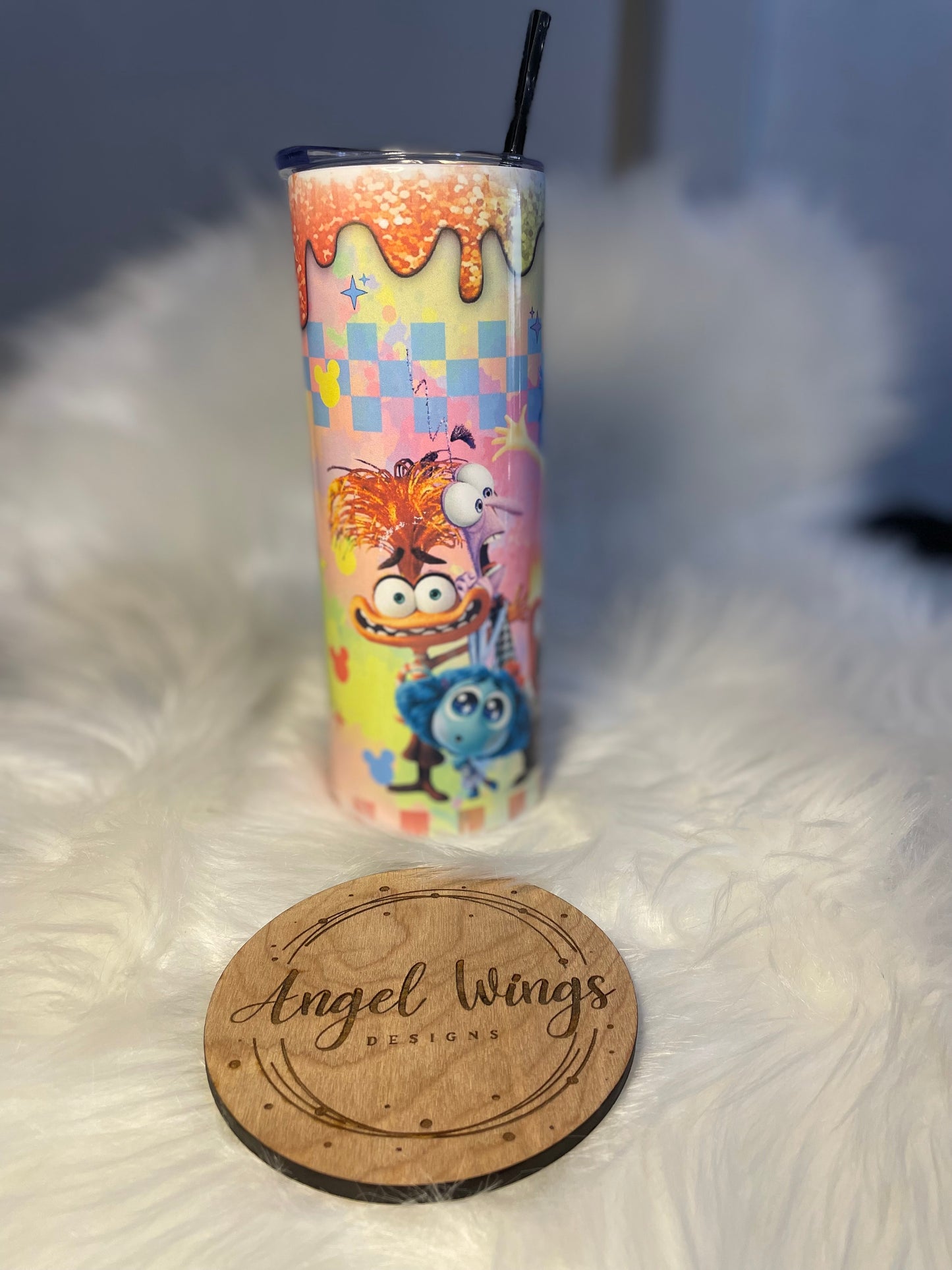 Customizable- 20 oz 3D glitter paint emotions