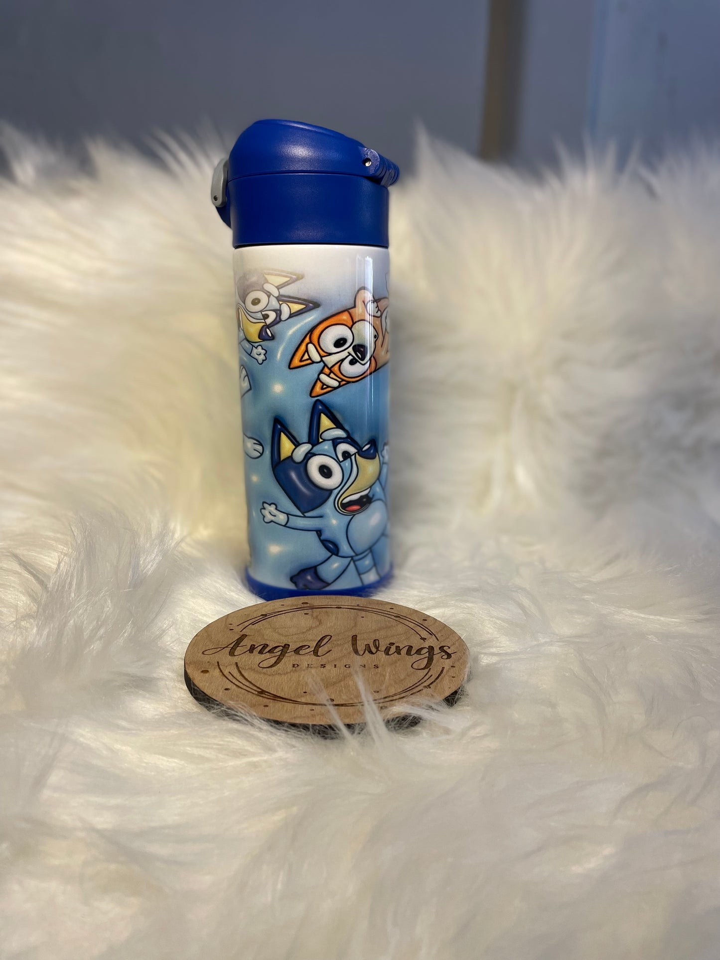 Customizable-12 oz- 3D Blue dog tumbler