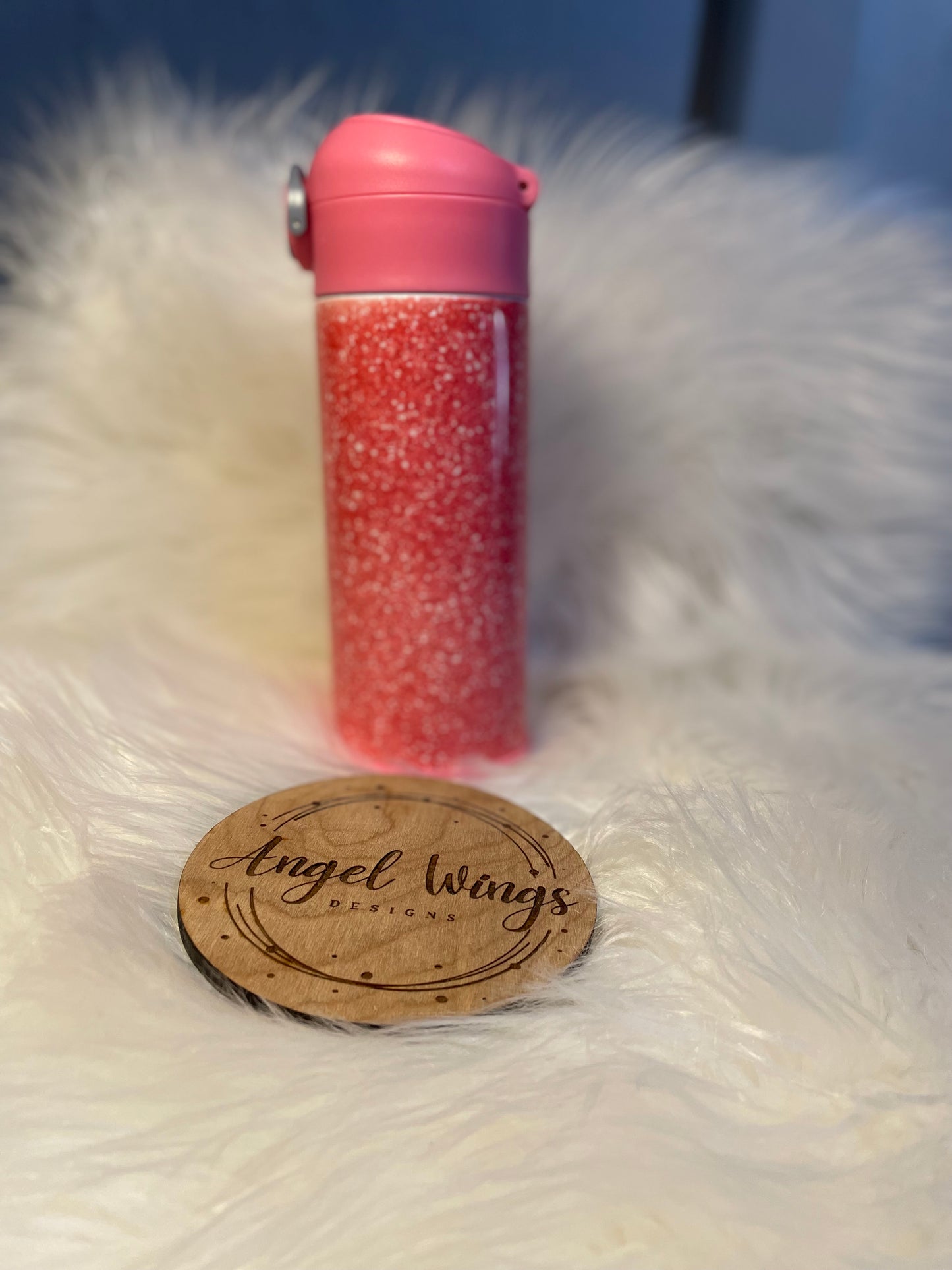 Customizable- 12 oz Pink Glitter tumbler